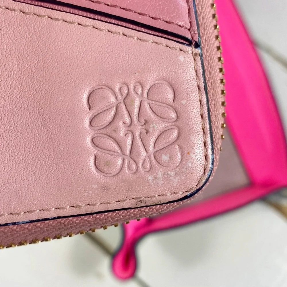 Loewe Pink Leather Puzzle Wallet